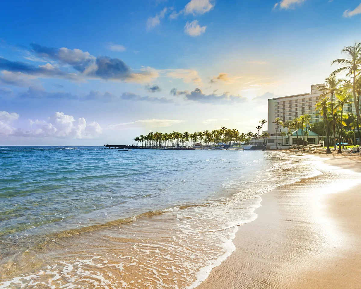 the beach at the caribe hilton