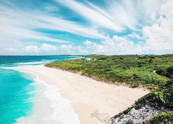 beach with dragon cay villa in mountain top