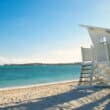 nassau paradise island beach with lifeguard station