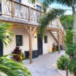 forest hotel in st martin with stairs and trees