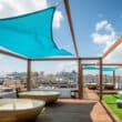 rooftop at casablanca hotel with tubs and canopy