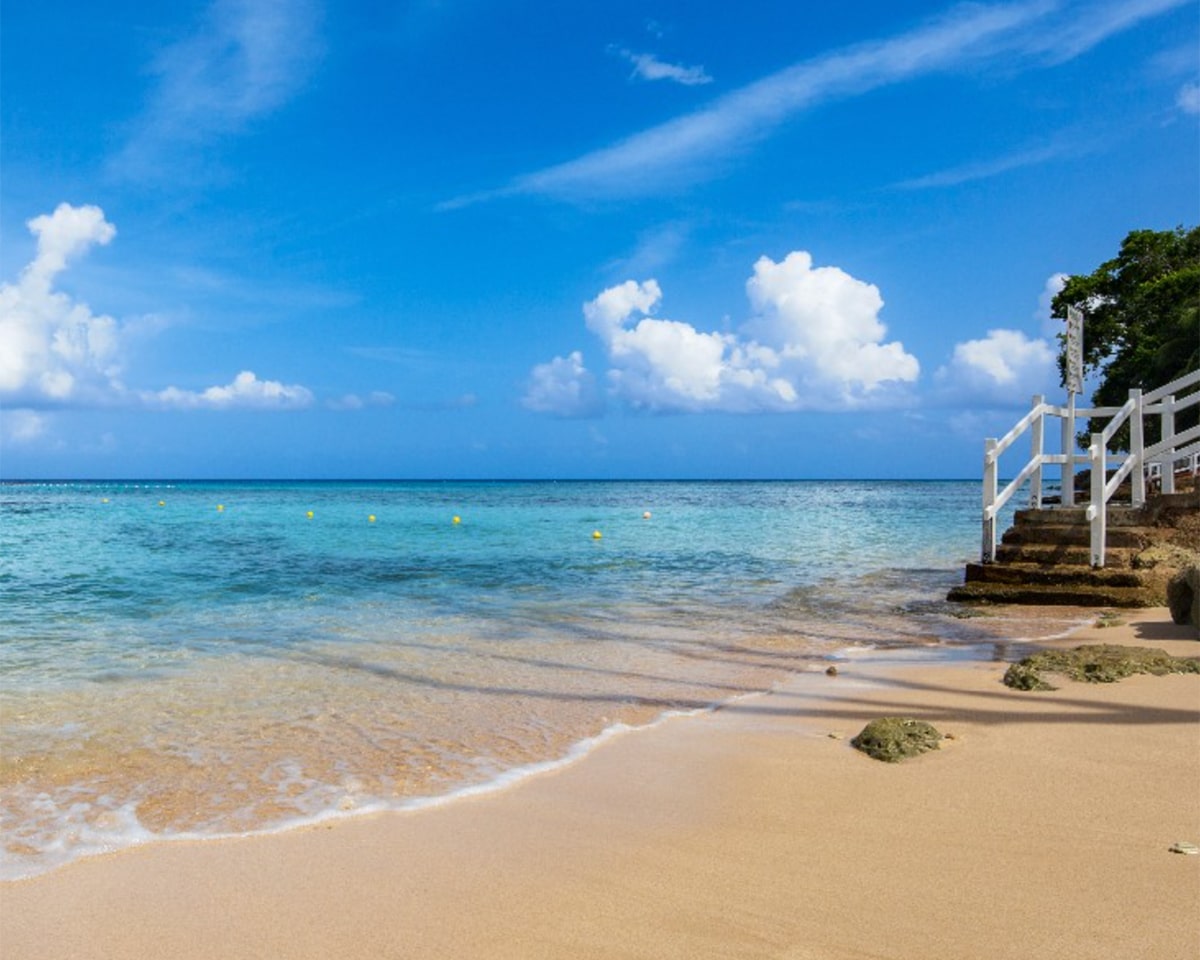 beach with blue sky in barbados