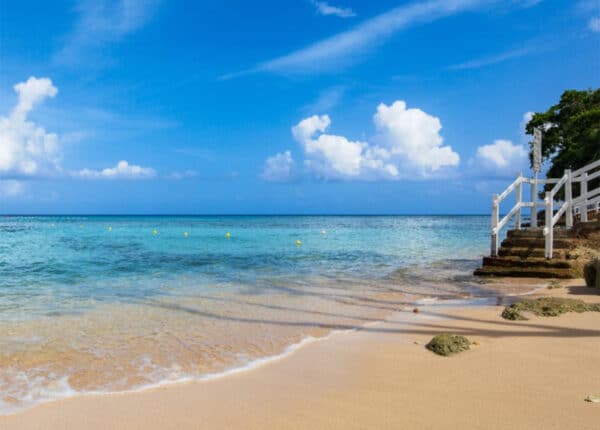 beach with blue sky in barbados