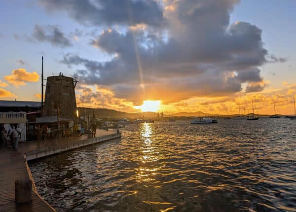 st croix sunset on the boardwalk