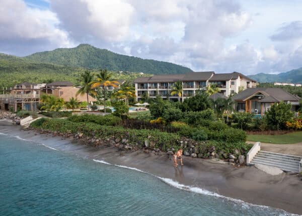 the intercontinental dominica with black-sand beach