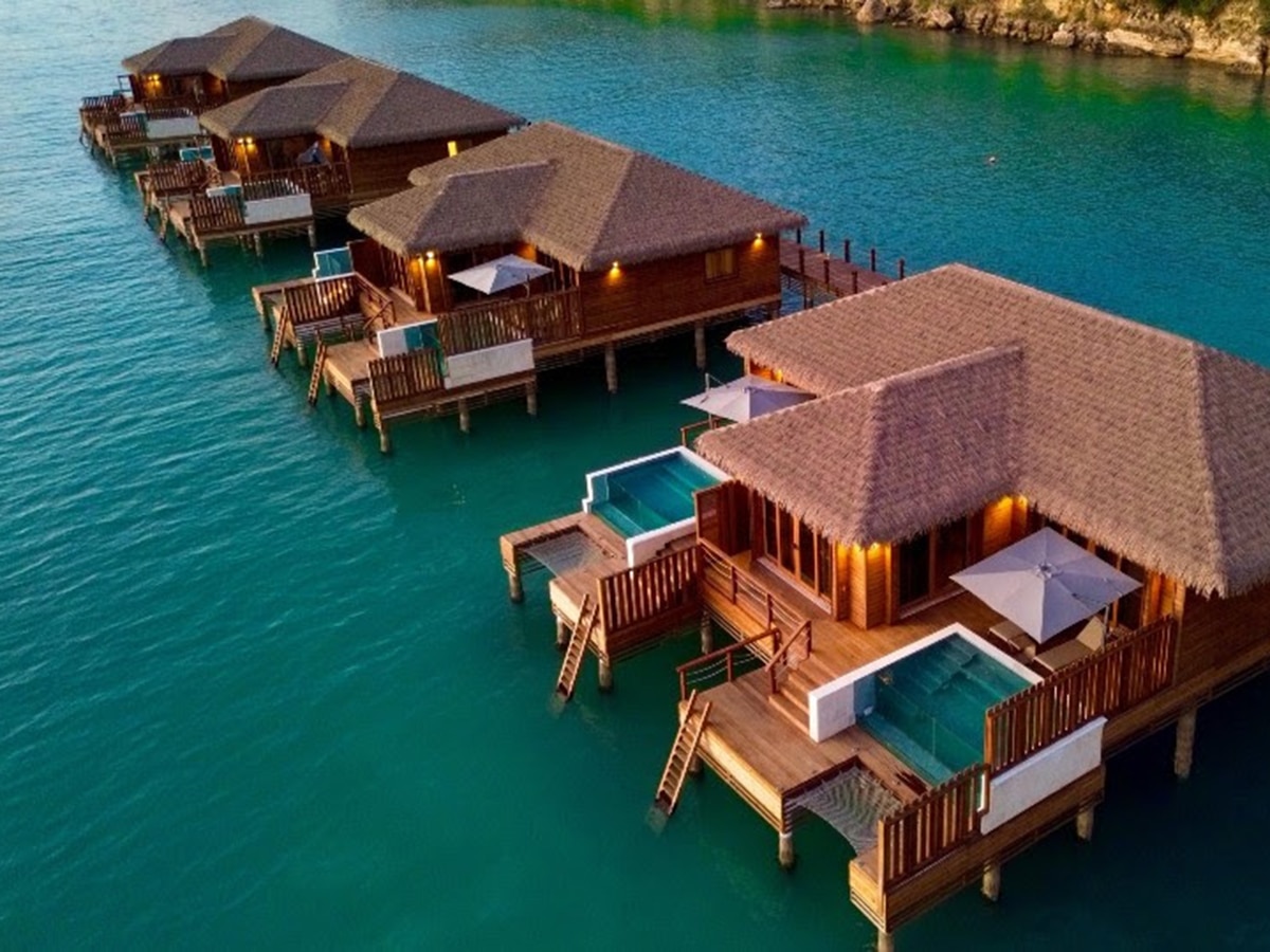 row of overwater suites 