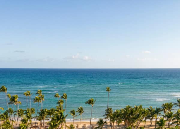 beach at uvero alto in front of resort